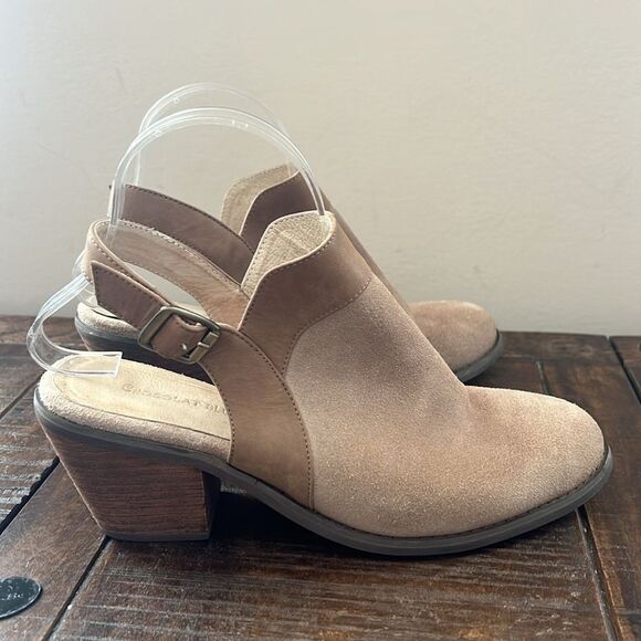 Chocolate Blu Abis Leather Cut Out Boot Slingback Size 8 - Picture 1 of 12